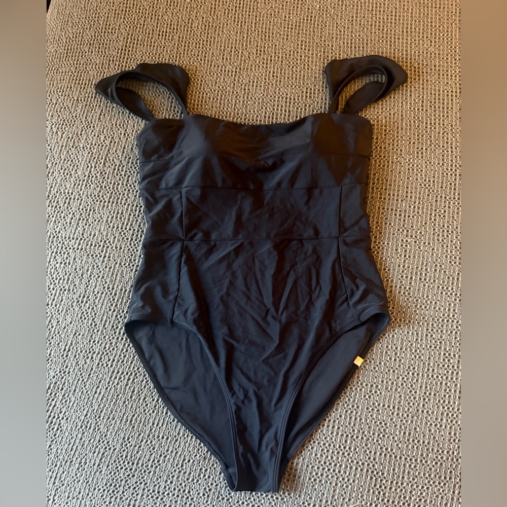 summersalt Black Ruffle-Strap One-Piece Swimsuit - Picture 8 of 13